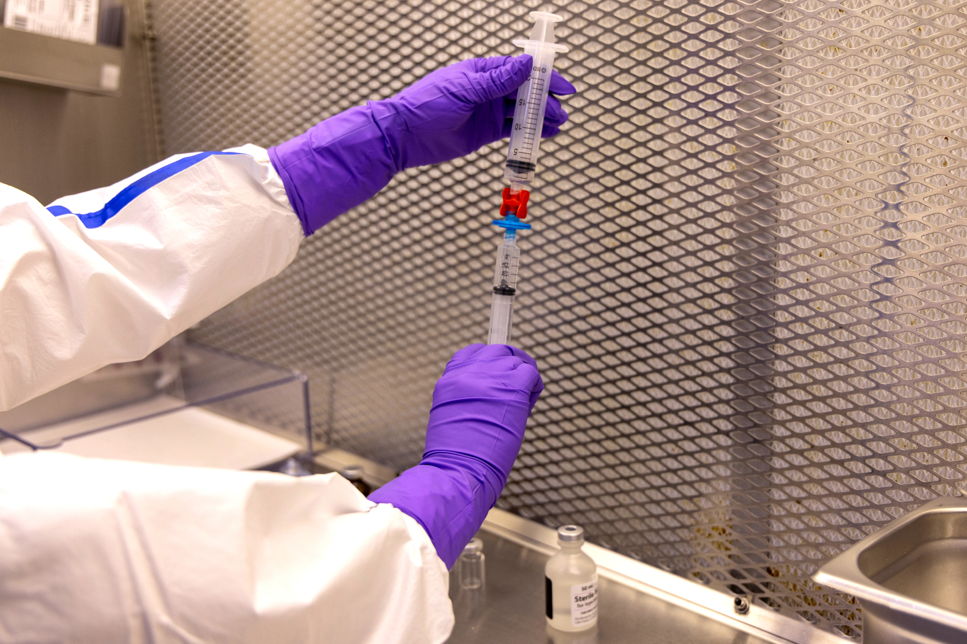 Prepared syringes ready for dispensing in a sterile lab — placeholder, replace with TCC asset